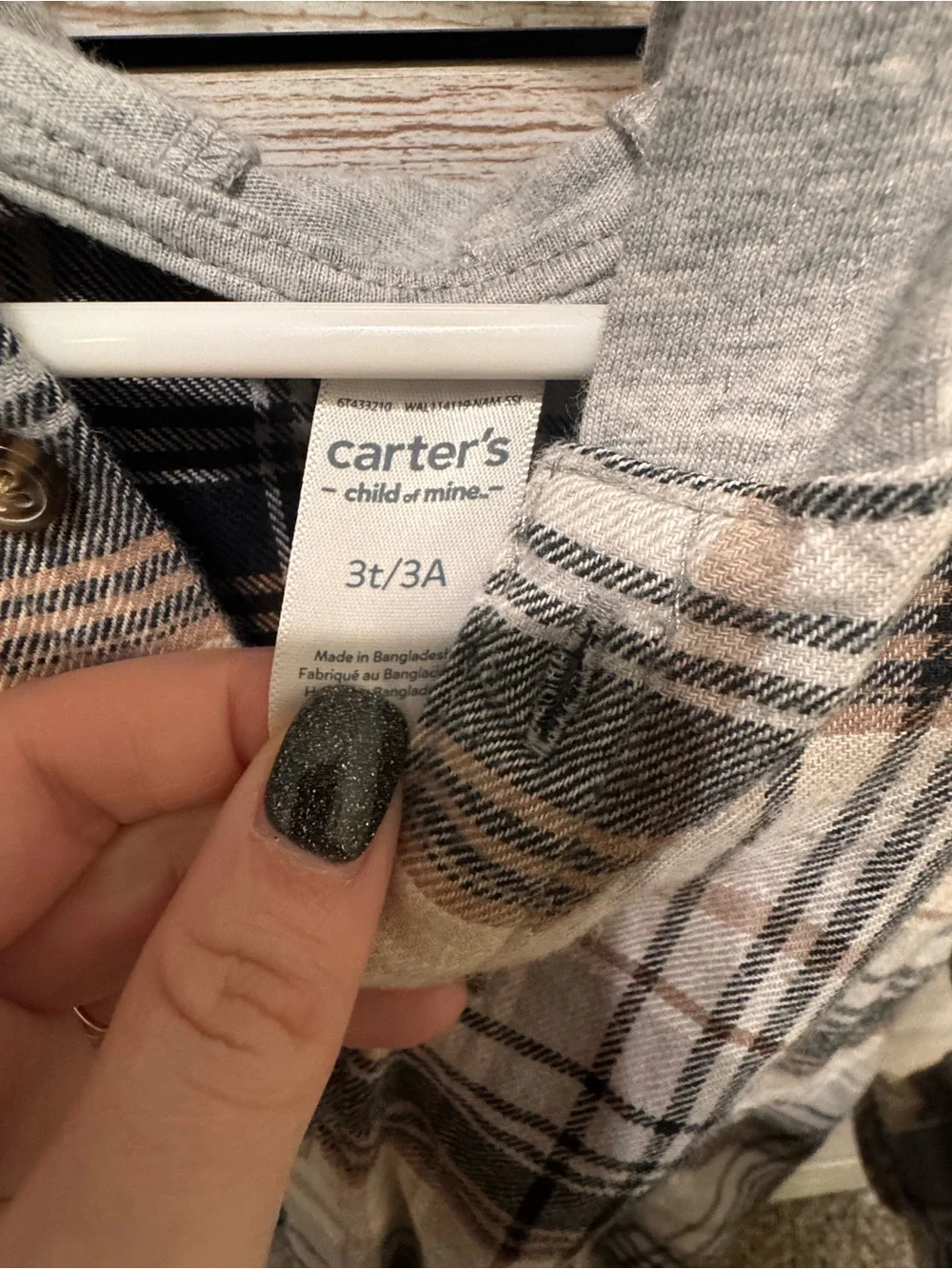 Carters plaid button